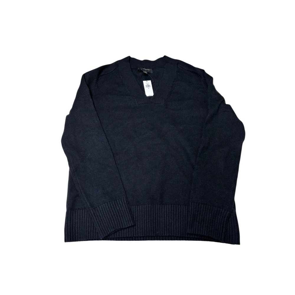 Nwt Banana Republic Men's V-Neck Knit Sweater Black‎ XS Cotton Blend